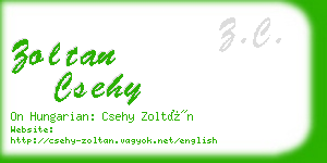 zoltan csehy business card